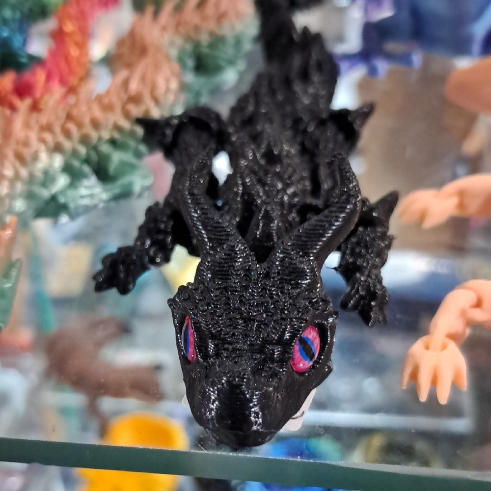 Mystical Black Dragon Reptile Figurine